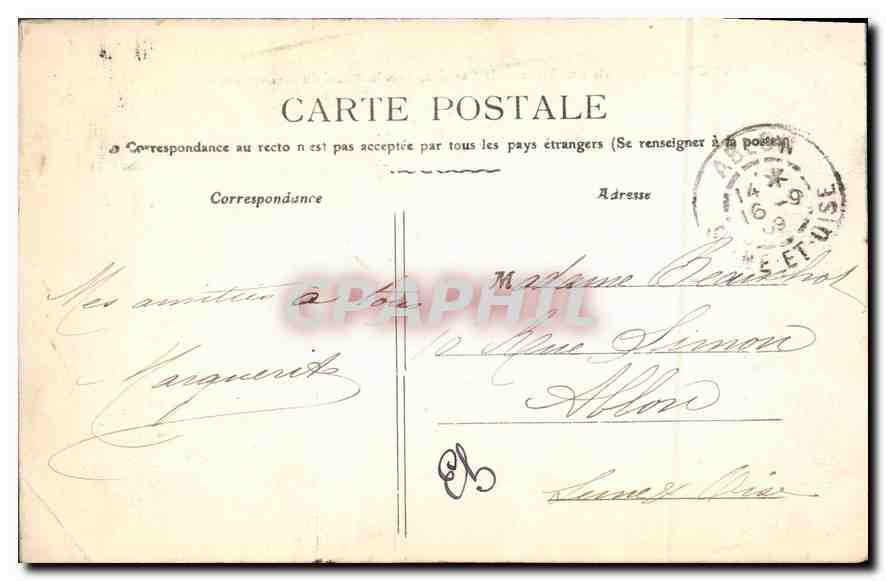 CPA Nancy Hemicycle des Dieux de la Carriere pres le Palais du Gouvernement  — Rückseite