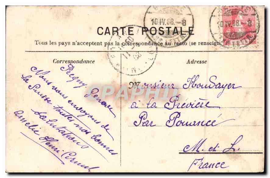 CPA Morges et le Mont Blanc  — Verso