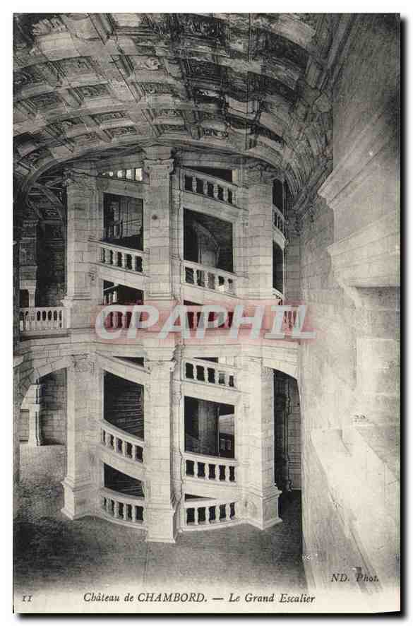 CPA Chateau de Chambord Le Grand Escalier 