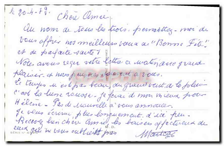 CPA Bonne fete Fleurs — Rückseite