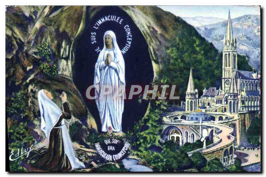 CPA Lourdes La Basilique et l'Apparition 