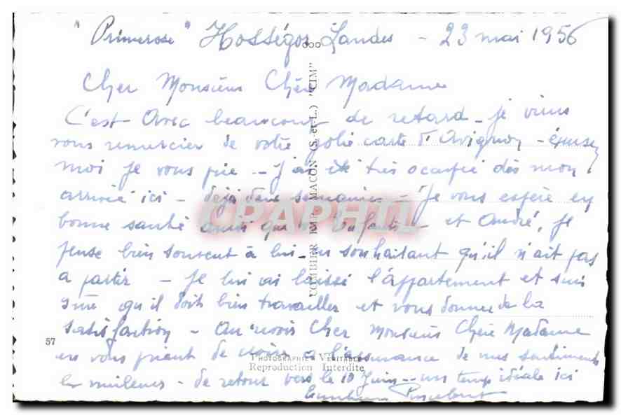 CPA Hossegor Landes  — Rückseite