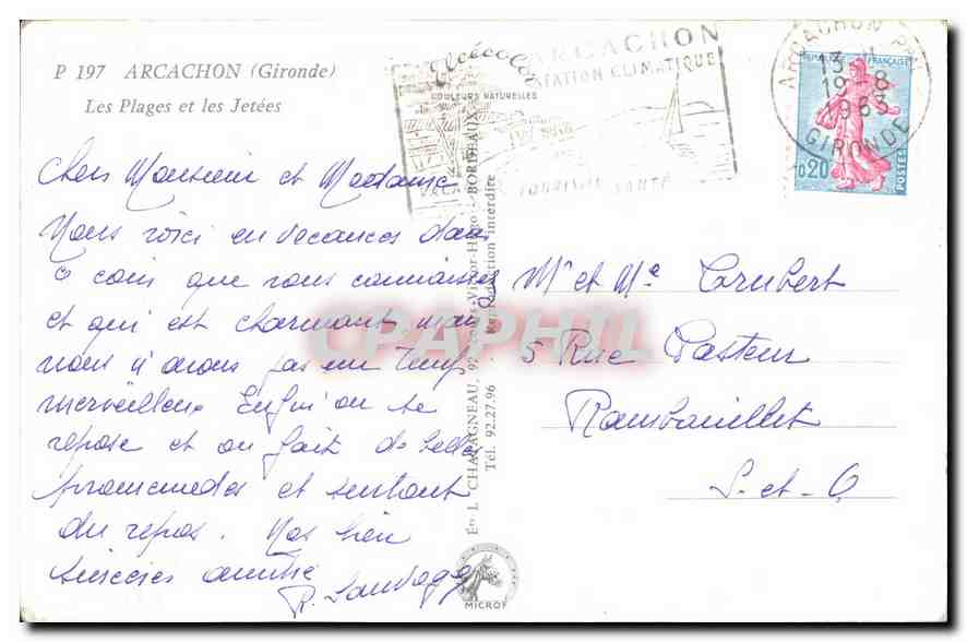 CPA Arcachon Gironde Les Plages et les jetees  — Rückseite
