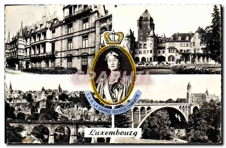 CPA Luxembourg Le Palais Grand Ducal Chateau de Colmar Berg Vue generale Le Pont Adolphe et la Caiss