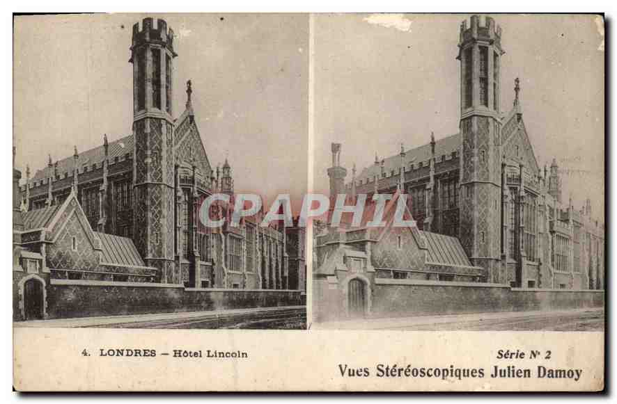 CPA Londres Hotel Lincoln Vues Stereoscopiques Julien Damoy 