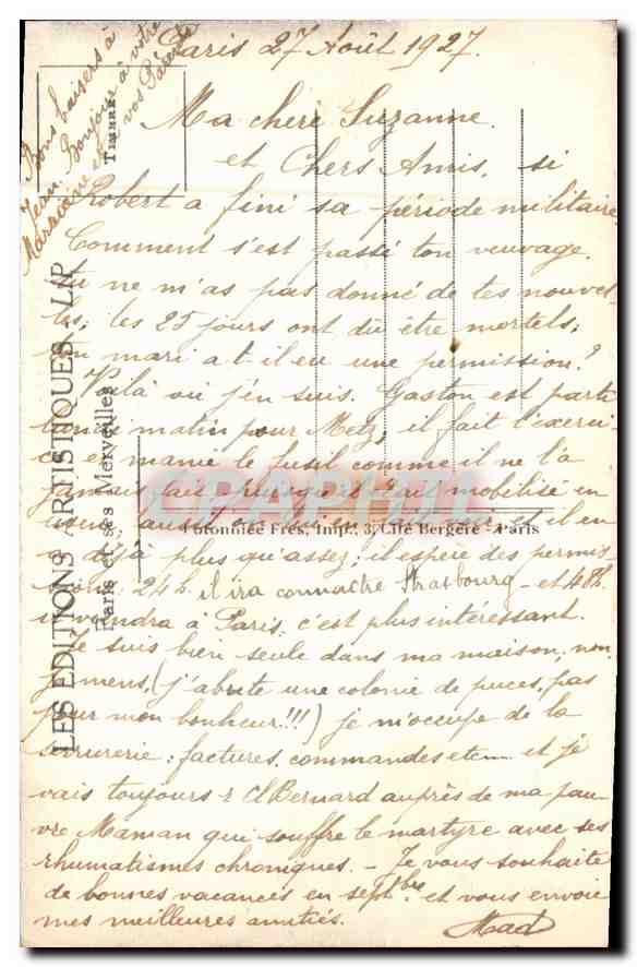 CPA Paris La Fontaine du Zodiaque par Carpeaux Represente les Quatre Parties du Monde Les Chevaux en — Verso