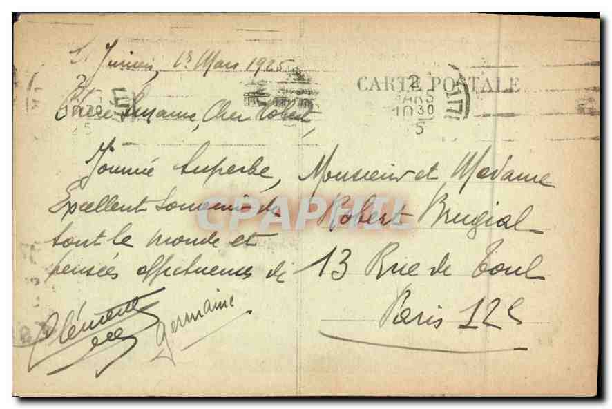 CPA St Junien La Glane Pittoresque Pres le Gue Giraud  — Rückseite