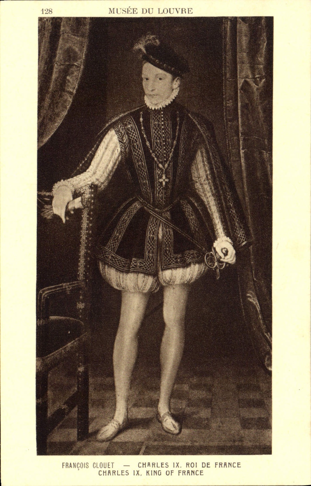 Charles IX, Roi de France — portrait par François Clouet — Musée du Louvre — n° 128