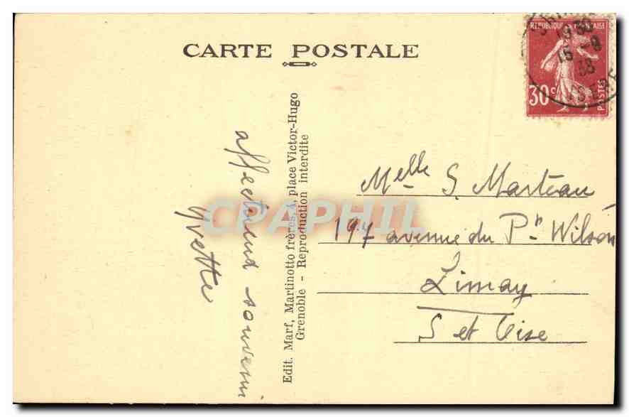 CPA Les Terrasses et la Meije  — Rückseite