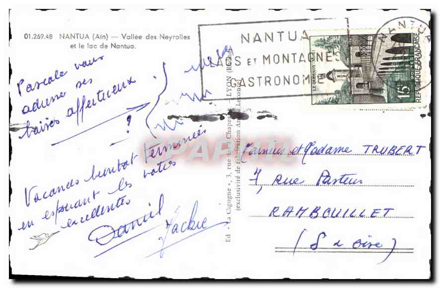 Nantua (Ain) — Vallée des Neyrolles et le lac de Nantua — Ed. La Cigogne, Lyon — Reverso