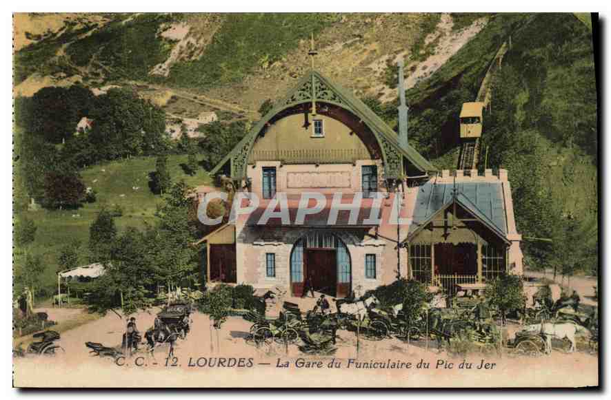 CPA Lourdes La Gare du Funiculaire du Pic du Jer 