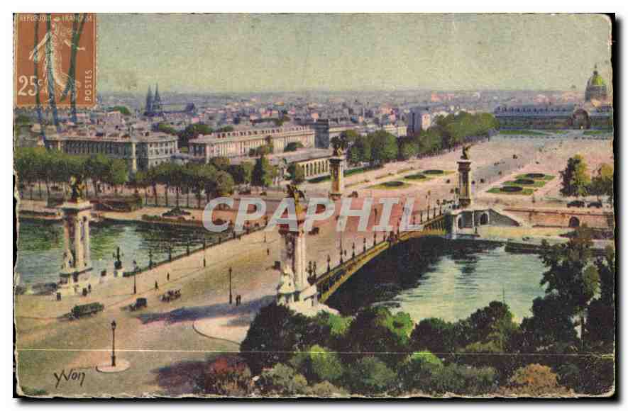 CPA Le Pont Alexandre III et l'Esplanade des Invalides Alexandre III Bridge and Invalids Esplanade 
