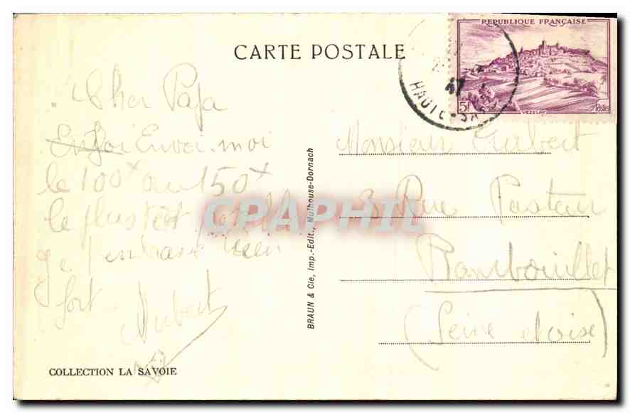 CPA Chamonix Vue Generale et le Brevent vu de la Ligne de Montenvers  — Rückseite