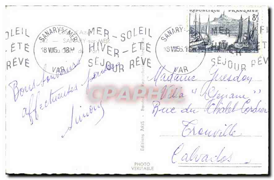 CPA Sanary sur Mer  — Verso