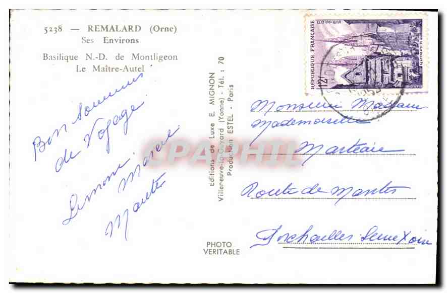 CPA Remalard Orne Ses Environs Basilique N D de Montligeon Le Maitre Autel  — Rückseite