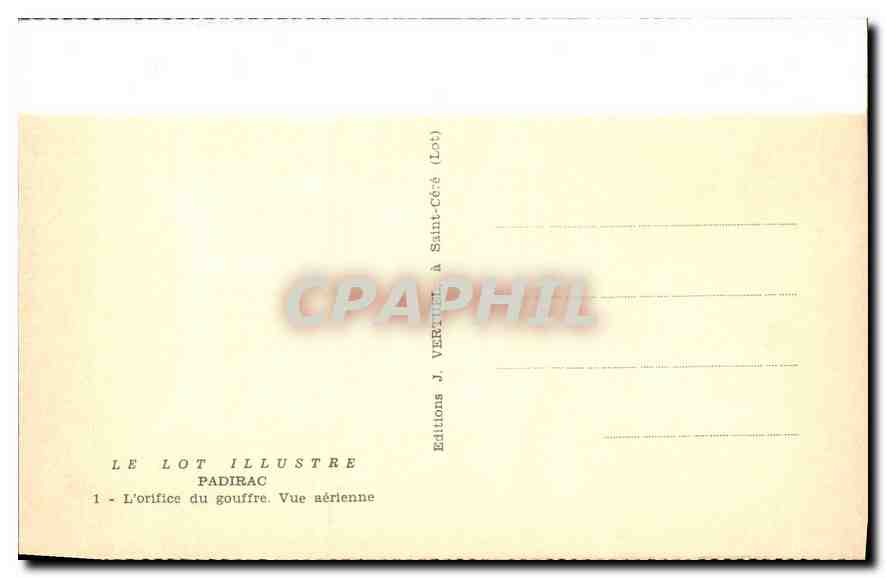 CPA Padirac L'orifice du gouffre Vue aerienne  — Rückseite