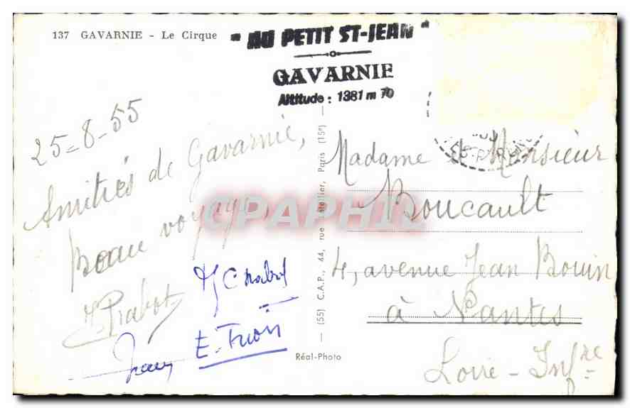 CPA Gavarnie Le Cirque  — Rückseite