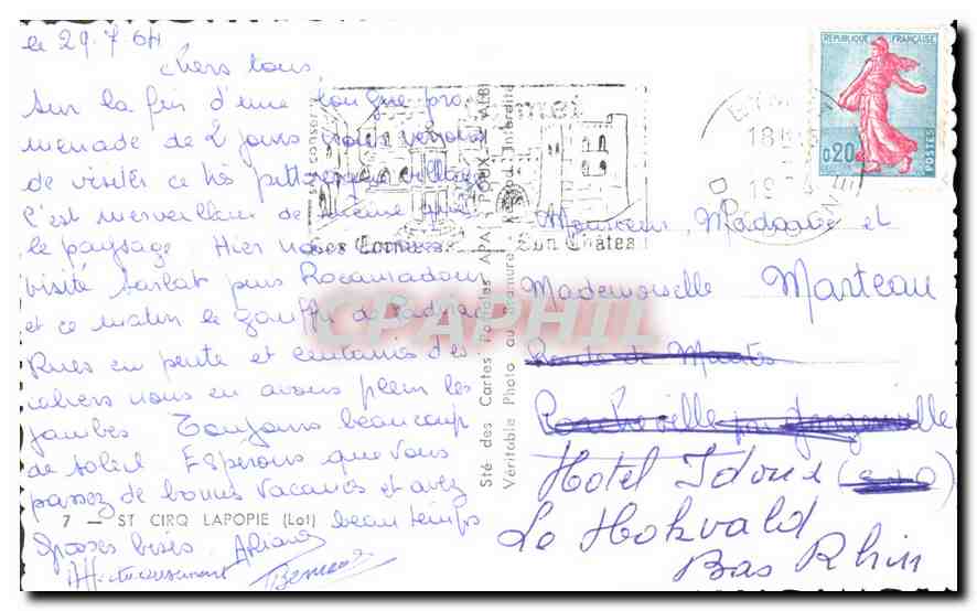 CPA Saint Cirq Ladodie Premier Village de France  — Rückseite