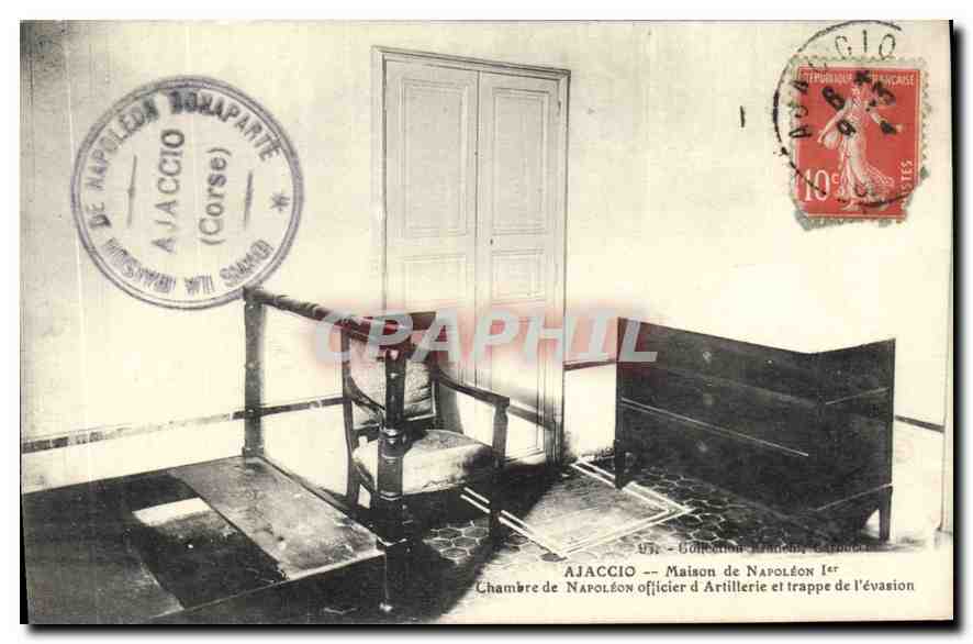 Ajaccio — Maison de Napoléon Ier — Chambre de l'officier d'artillerie et trappe d'évasion