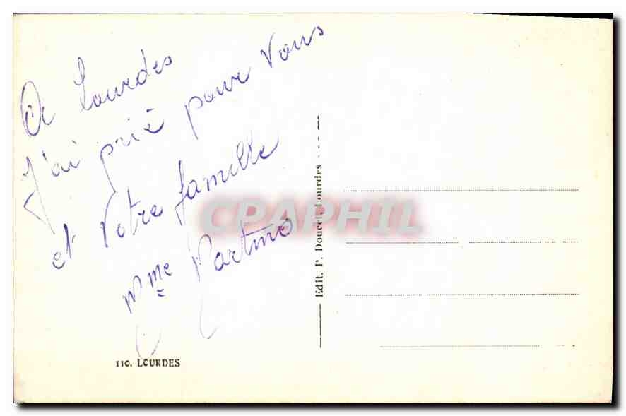 CPA Souvenir de Lourdes  — Verso