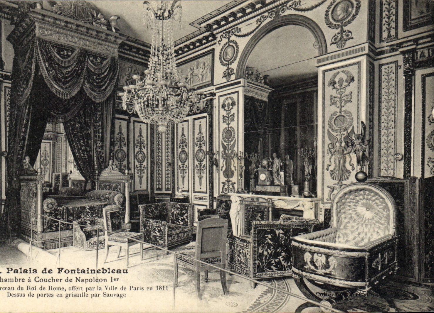 Chambre à coucher de Napoléon Ier — Palais de Fontainebleau — Imprimerie Photomécanique L. Méraud, Fontainebleau