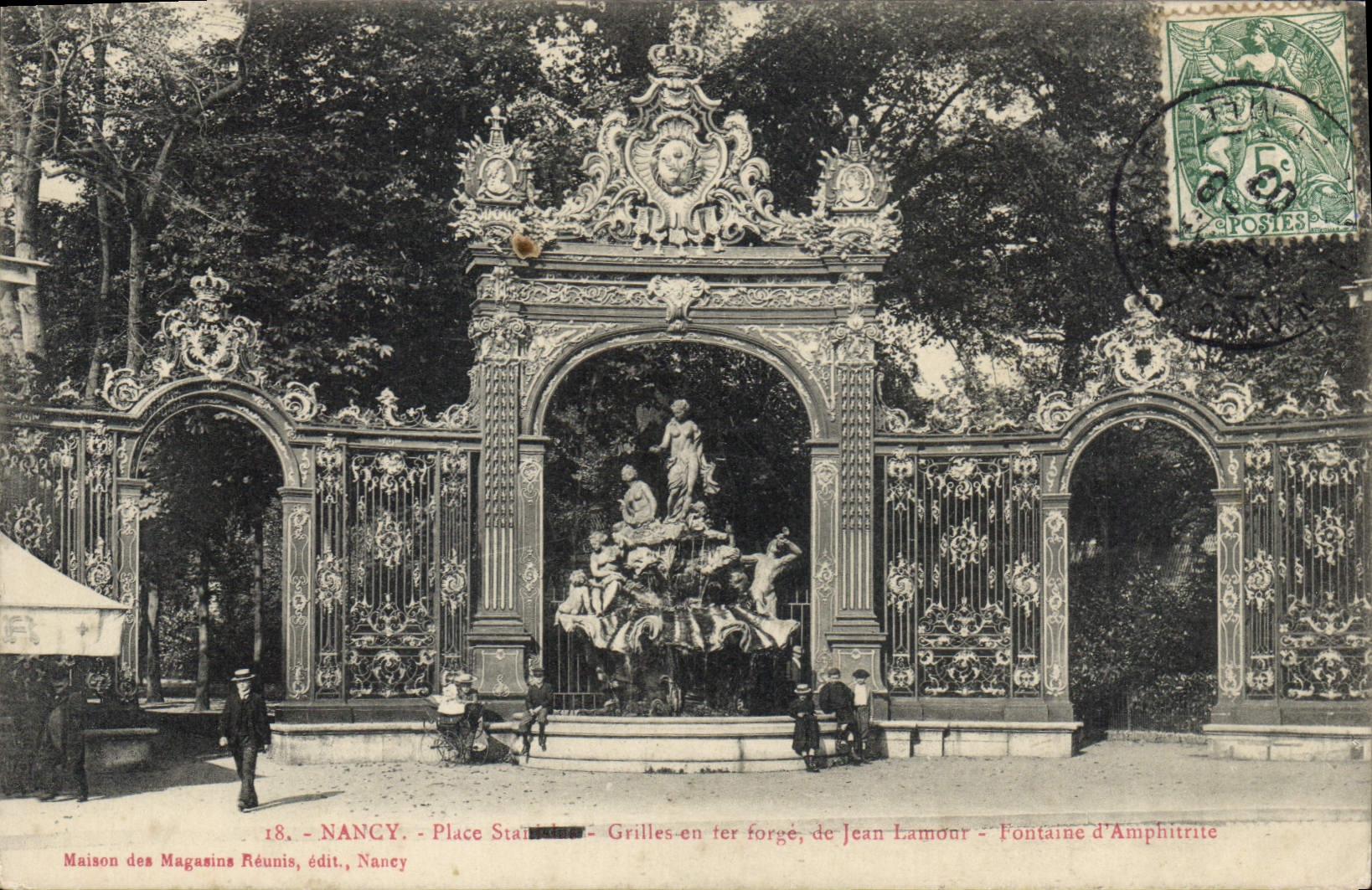 Nancy - Place Stanislas - Gussrohre von Jean Lamour - Fontäne der Amphitrite