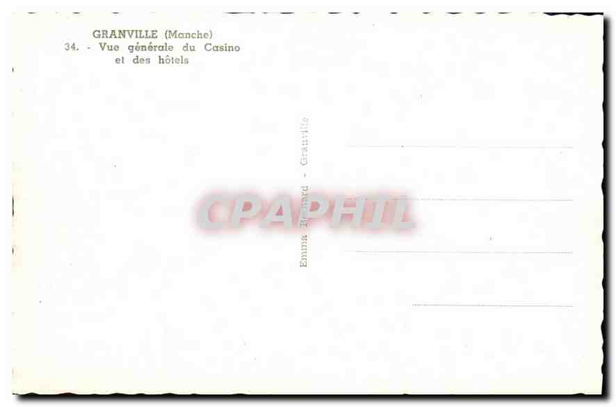 Granville (Manche) — Vue générale du Casino et des hôtels — Emma Richard — Verso