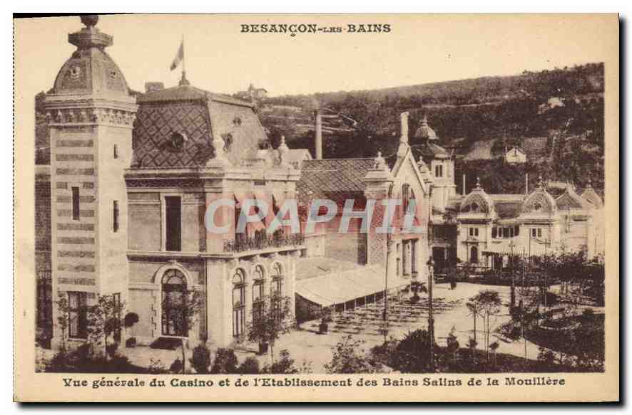 CPA Besancon les Bains Vue generale du Casino et d'Etablissement des Bains Salins de la Mouillere 
