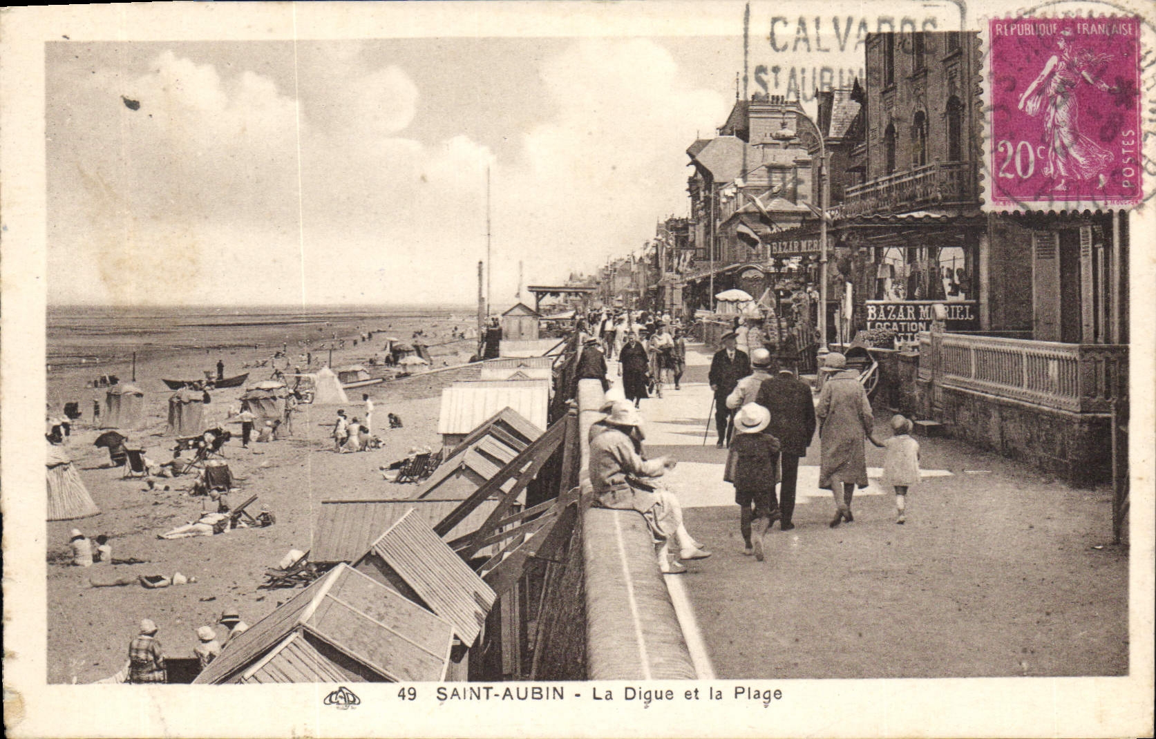 Saint-Aubin - La Digue et la Plage — éditeur Bazar Morel, n°49