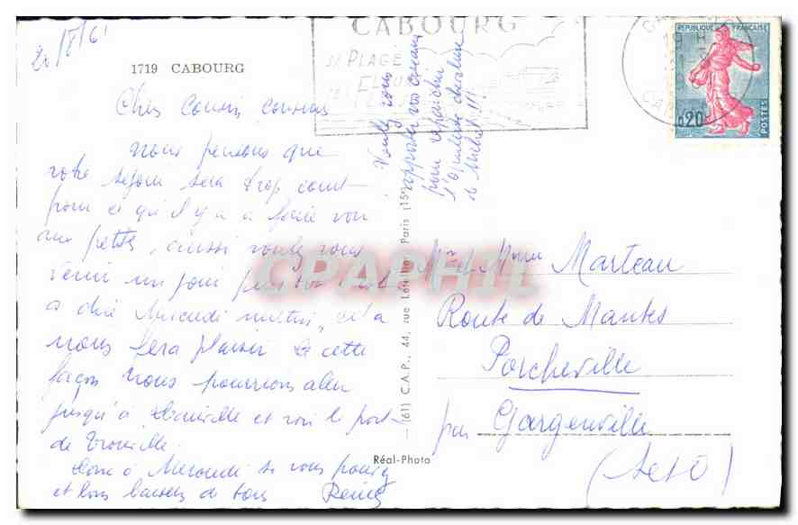 CPA Souvenir de Cabourg Terrasse des Anglais La Digue Les Villas Jardins du Casino  — Rückseite