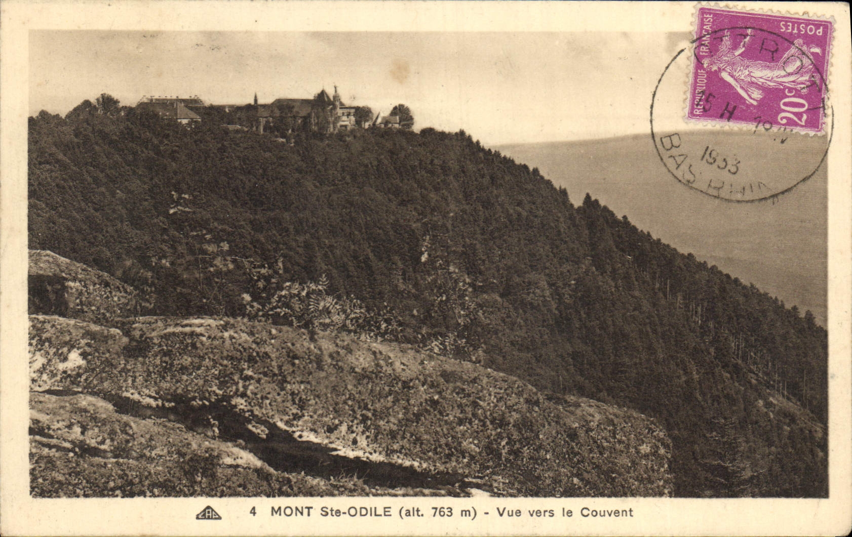 CPA Mont Ste Odile Vue vers le Couvent 