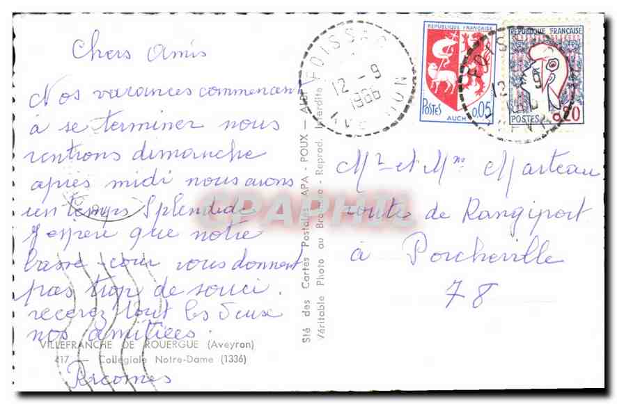 Collégiale Notre-Dame — Aveyron — éditeur APA — Rückseite