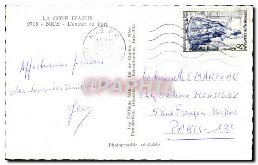 Nice - L'entrée du Port — Les Éditions Françaises, n° 9715 — Back