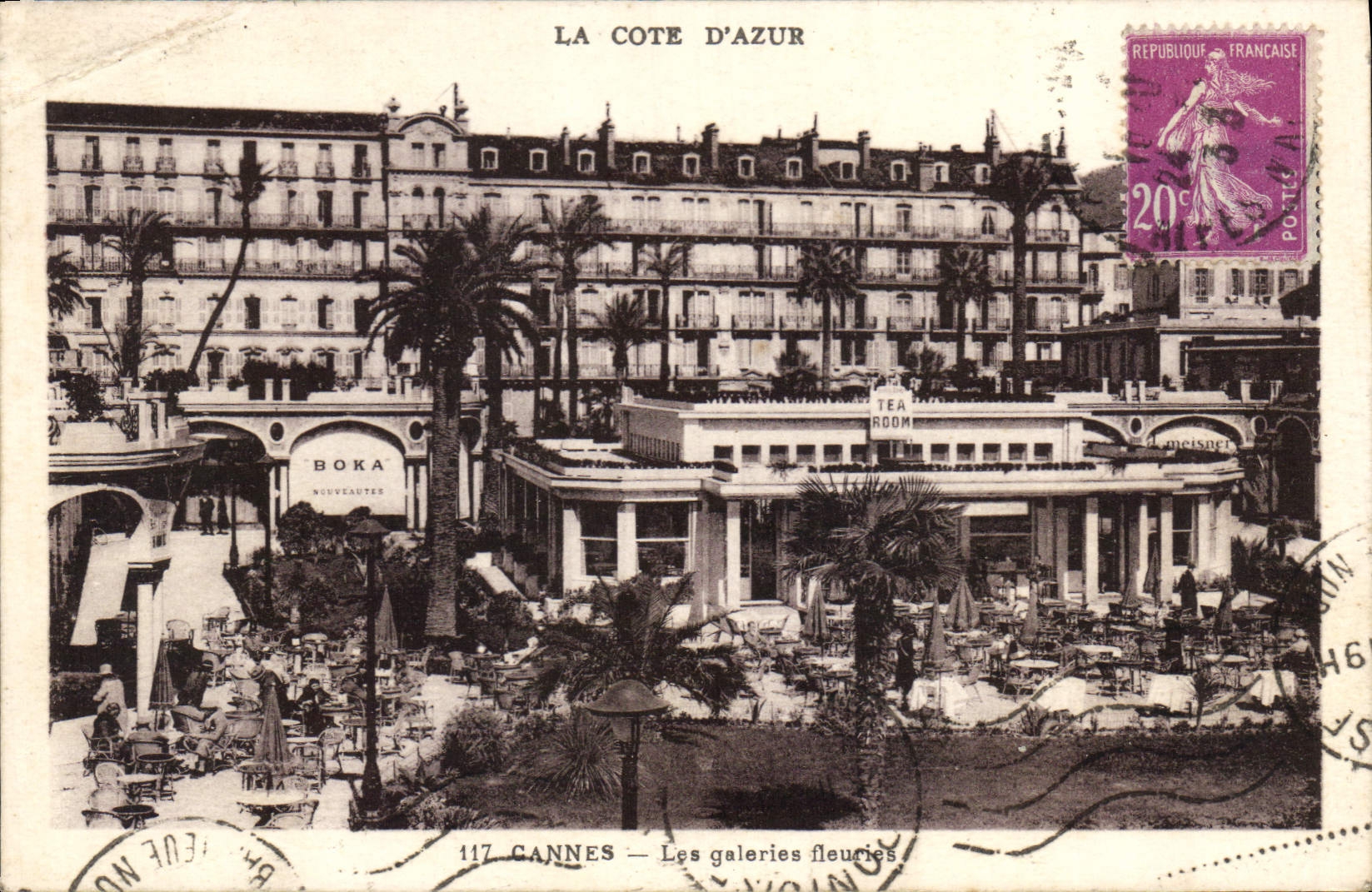 Cannes — Les galeries fleuries — Boka Nouvelautes et Tea Room — Éditeur : Le Voyez, Nice