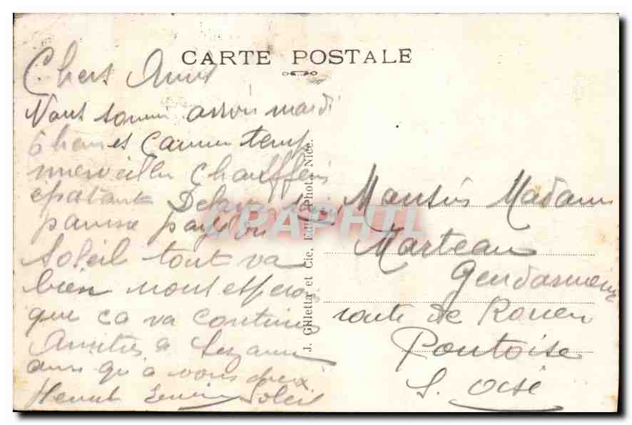CPA Cannes Crepuscule  — Verso