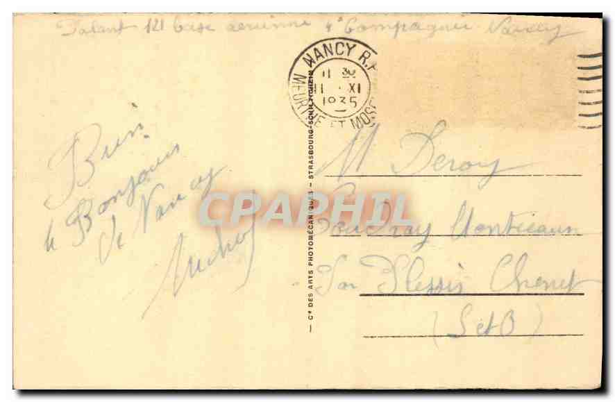 CPA Nancy Place Stanislas et Grilles Jean Lamour  — Verso