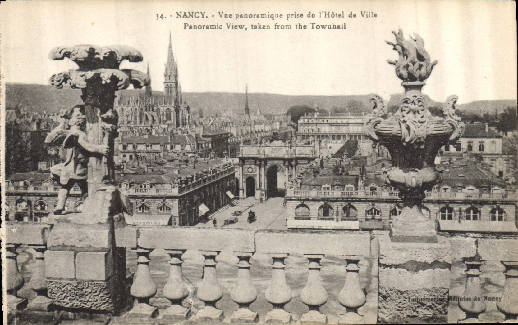 NANCY — Panoramablick vom Rathaus aus — Druckereien von Nancy