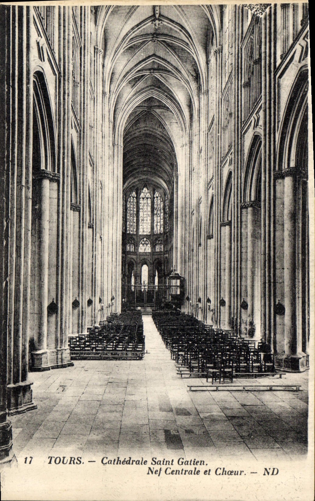 CPA Tours Cathedrale Saint Galien Nef Centrale et Choeur 