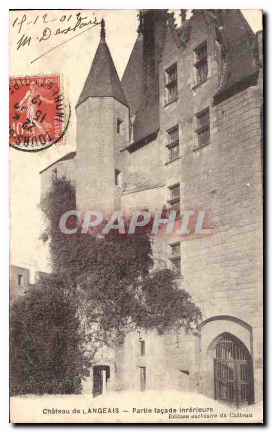 CPA Chateau de Langeais Partie facade interieure 