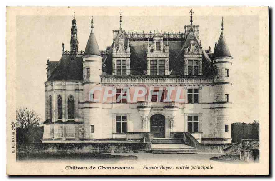 CPA Chateau de Chenonceaux Facade Boyer entree principale 