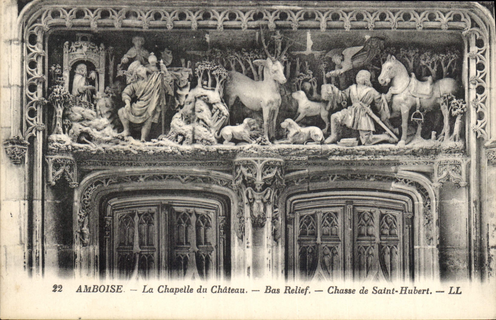 CPA Amboise La Chapelle du Chateau Bas Relief Chasse de Saint Hubert 