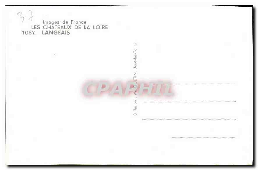 CPA Les Chateaux de la Loire Langeais  — Rückseite