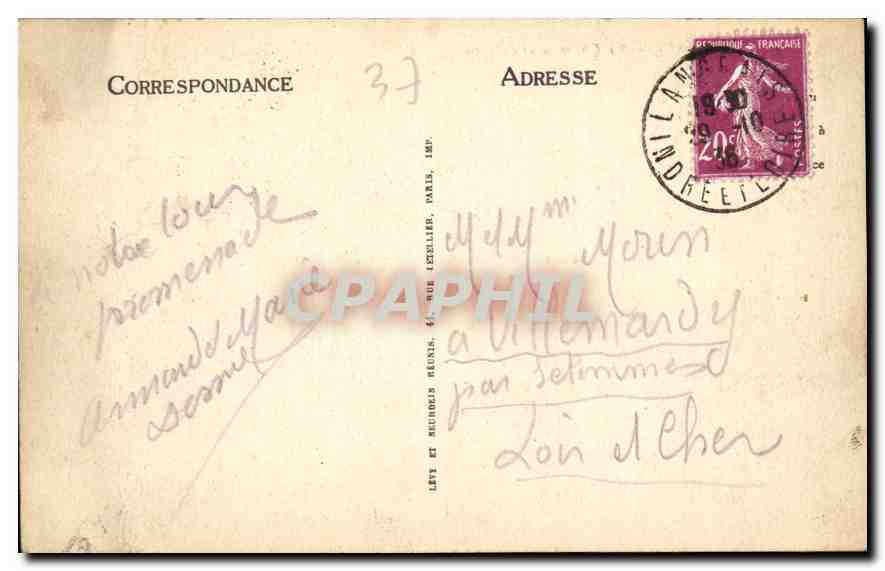 CPA Langeais Le Chateau et l'Eglise  — Verso