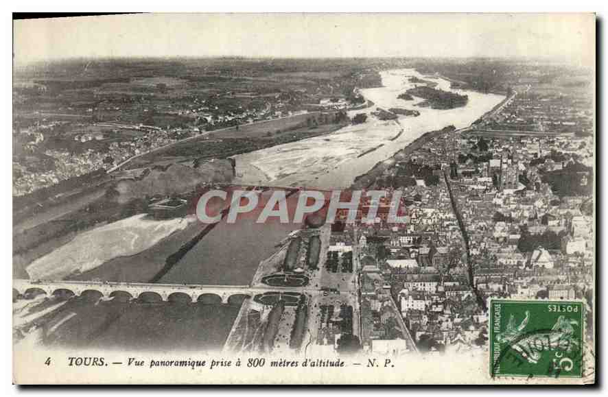 CPA Tours Vue panoramique prise a 800 metres d'altitude 