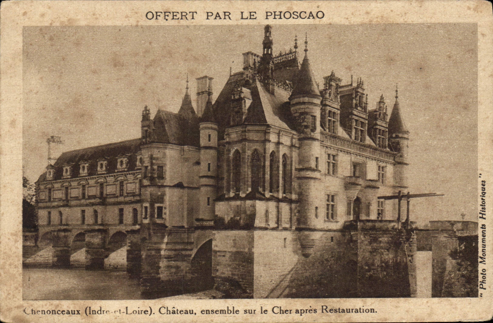 CPA Chenonceaux Indre et Loire Chateau ensemble sur le Cher apres Restauration 