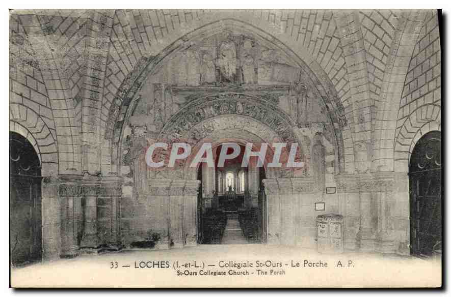 CPA Loches Collegiale St Ours Le Porche 