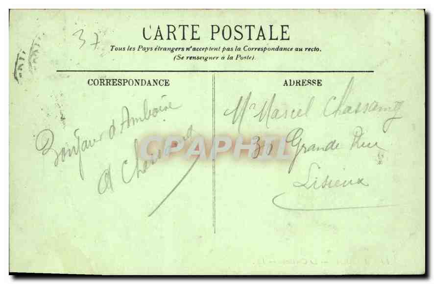 CPA Amboise Le Chateau  — Verso