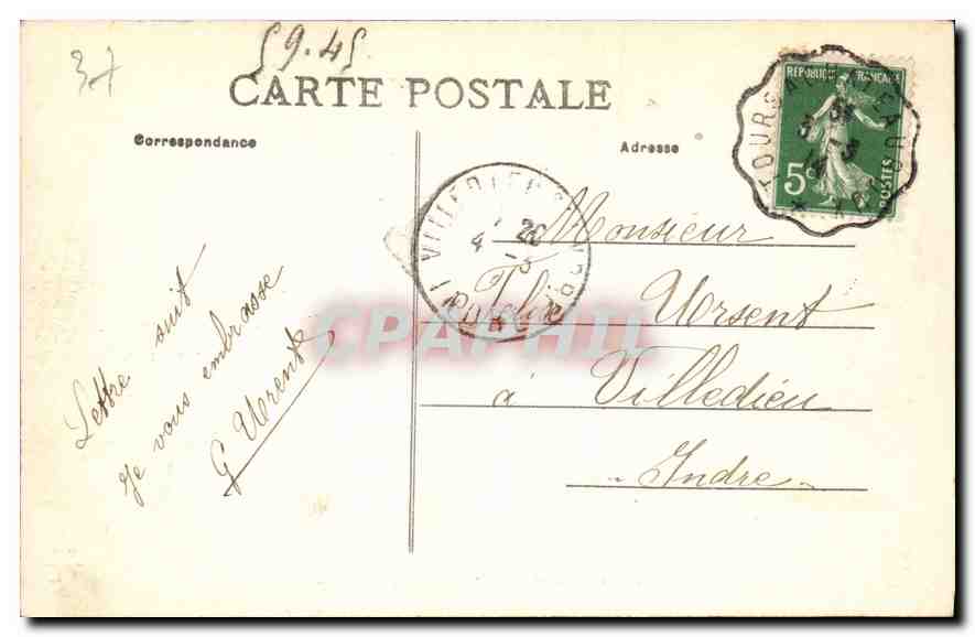 CPA Indre et Loire Amboise Le Chateau  — Rückseite
