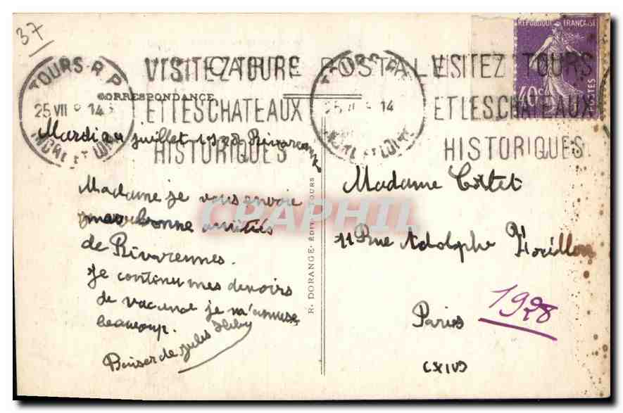 CPA Chinon Le Chateau La Tour de Boissy et la vue generale Cote Ouest  — Rückseite