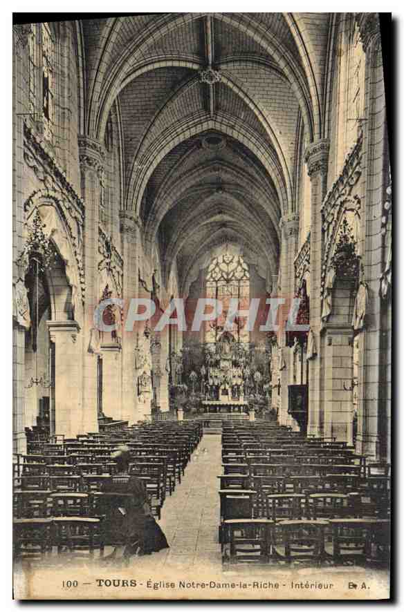 CPA Tours Eglise Notre Dame la Riche Interieur 